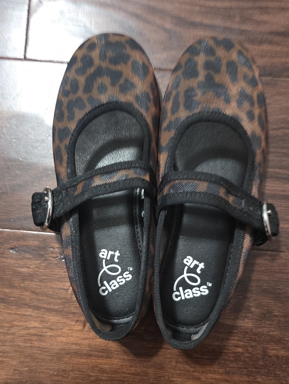 art class Girls' Leopard Mary Janes in Brown and Black